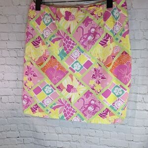 Vintage Lilly Pulitzer "Diamond Head Patch" White Label Mini Skirt Size 10